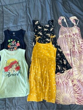 Girls Size 7/8 Mixed Dress & Tank Top Bundle